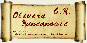 Olivera Munćanović vizit kartica